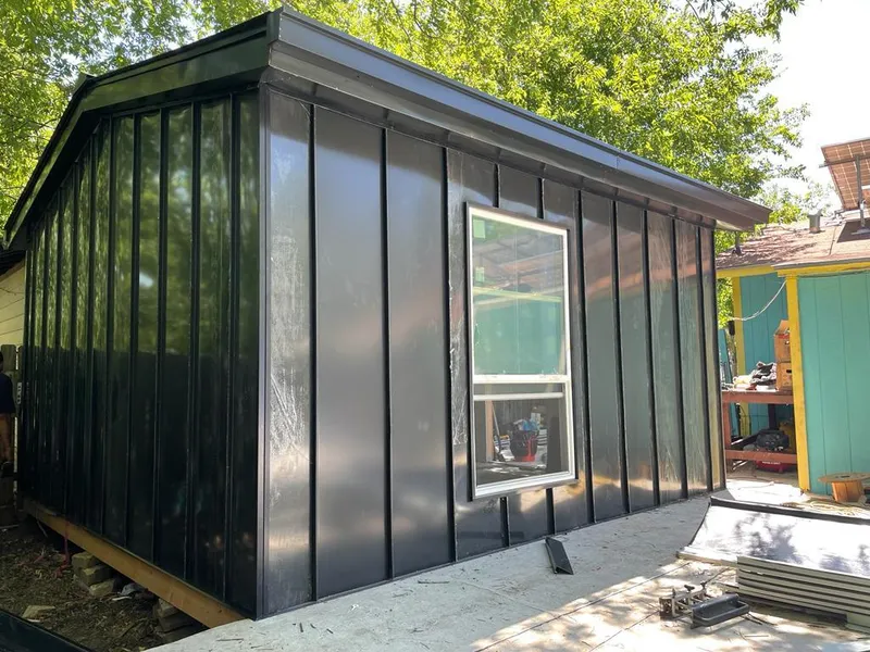 Black standing seam metal wall panels for Metal Roof Installation in San Anselmo